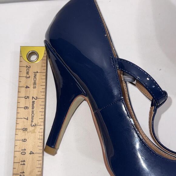 Journee Collection Old Money Business Casual Formal T Strap Stiletto Blue Pumps - Picture 15 of 15